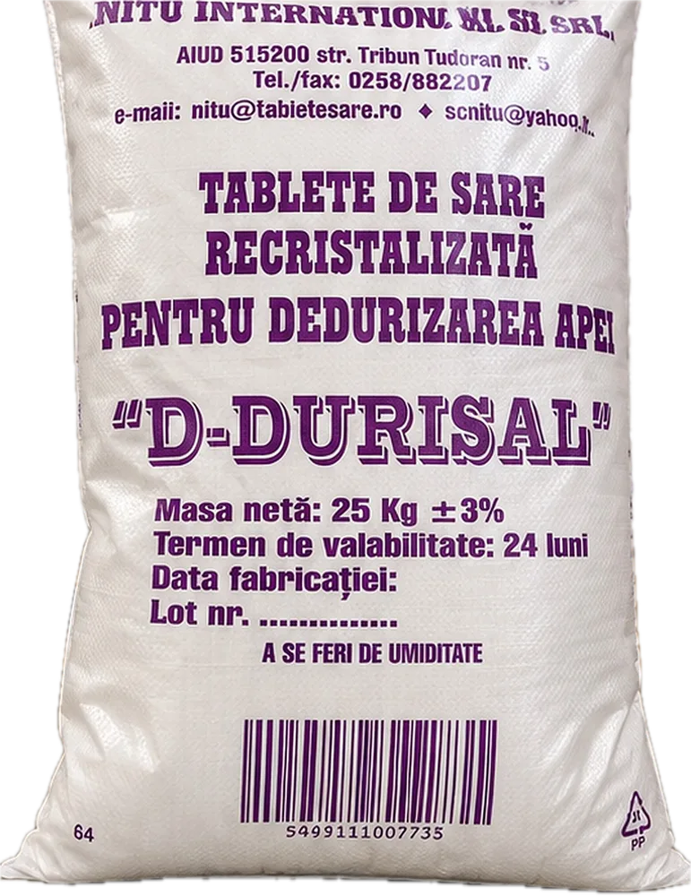Sac de 25 kg de tablete de sare recristalizată D-Durisal